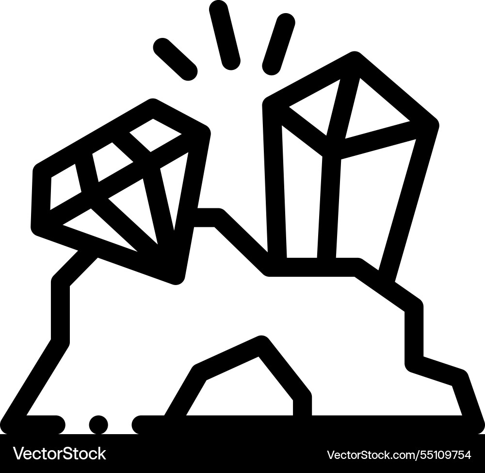 Mining icon thin linear style design isolated Mining icon thin linear style design isolated vector image