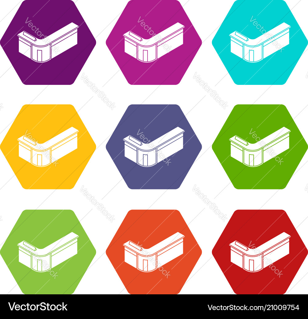 Reception table icons set 9 Reception table icons set 9 vector image