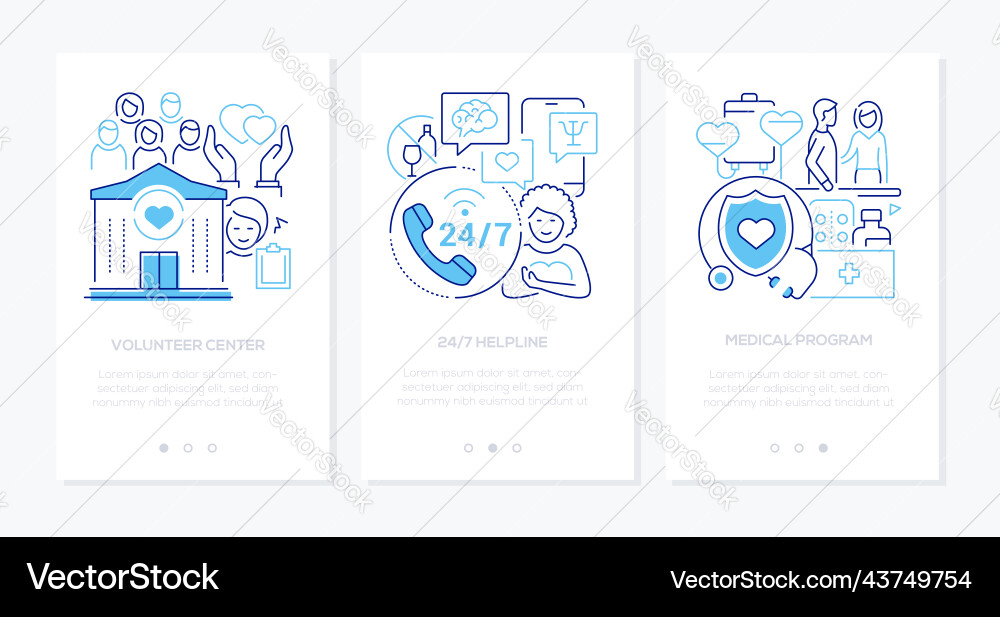 Volunteer help and support - line design style Volunteer help and support - line design style Vector Image