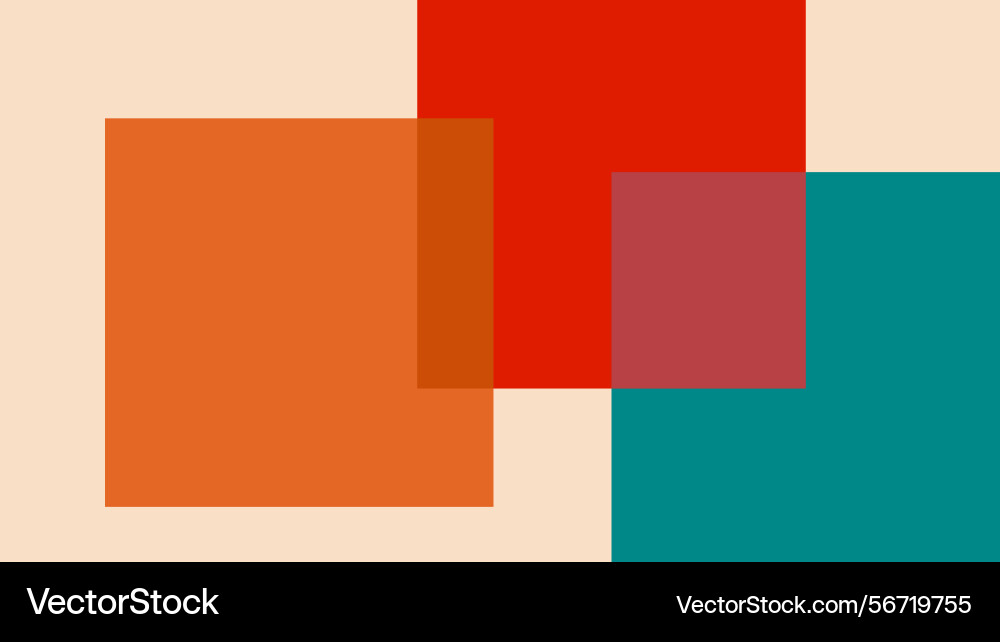 Abstract composition overlapping squares in retro Vector Image