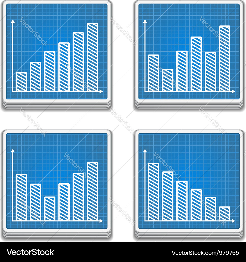 Blueprint Graph Icons Vector Image