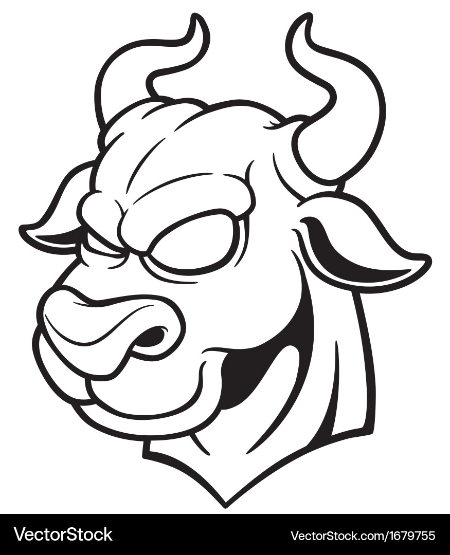 Bull outline vector image