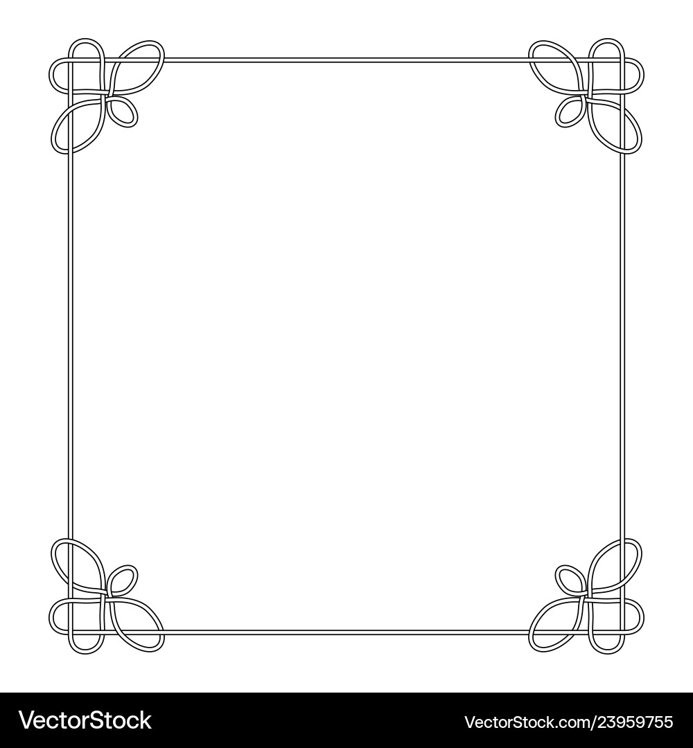 Line deco border frame celtic knot Line deco border frame celtic knot vector image