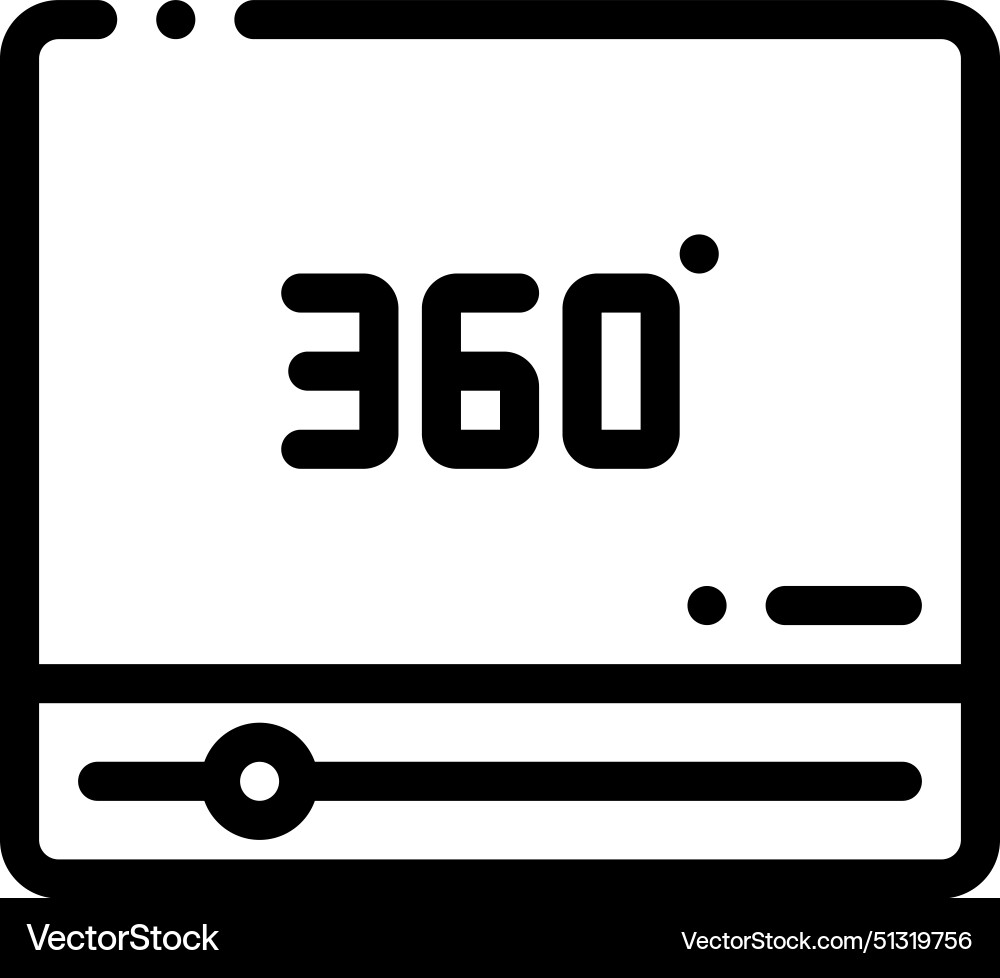 360 view icon thin linear style design isolated Vector Image