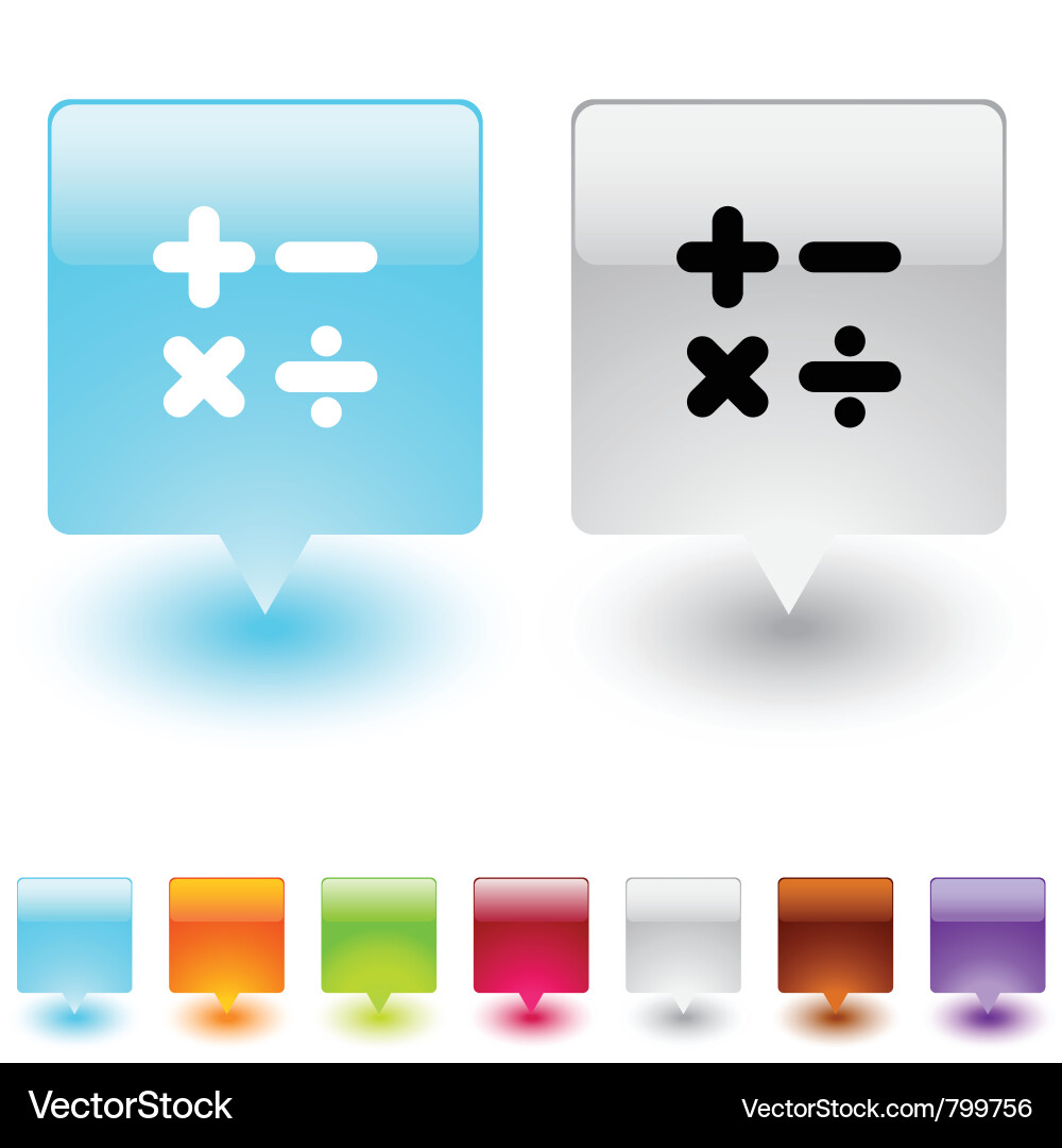 Calculate square button vector image