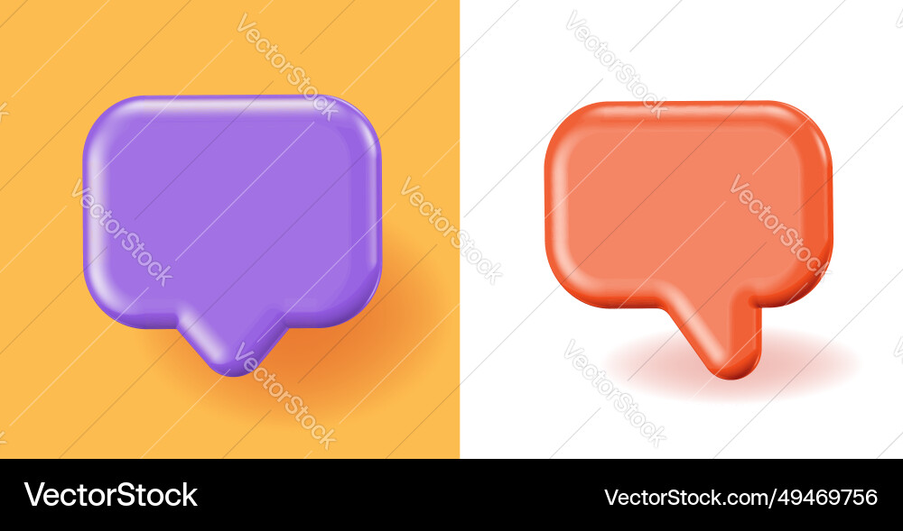 Chat 3d speech bubble icon message element render vector image