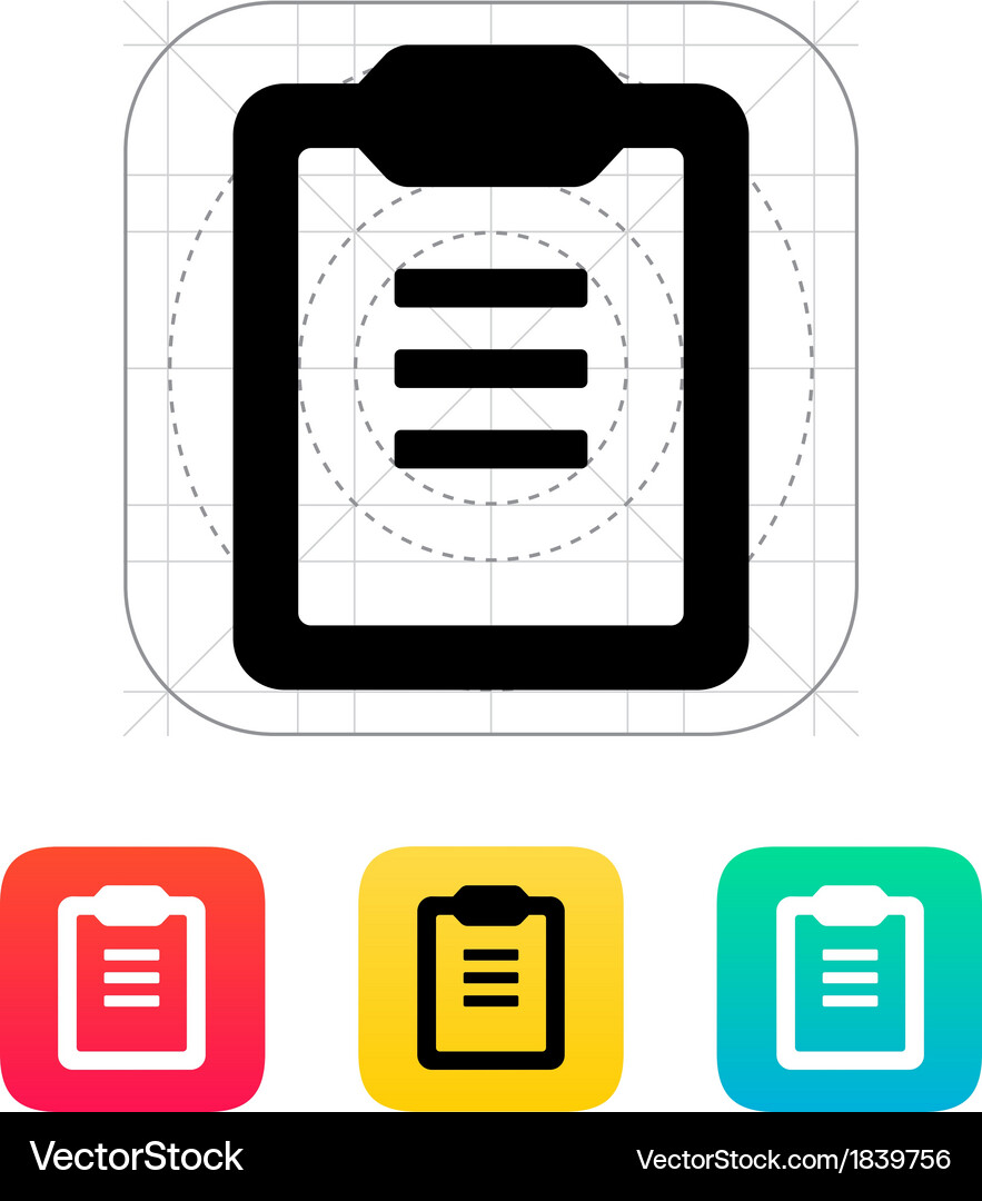 Clipboard with text icon Vector Image