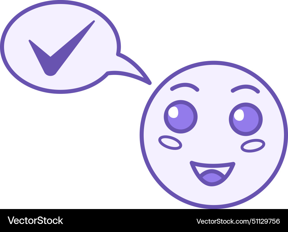Colored optimistic outlook icon of smiling Vector Image