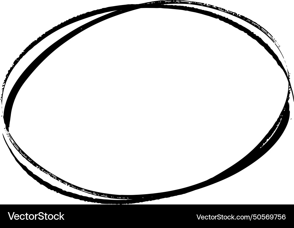 Frame ellipse oval outline border grunge shape Vector Image