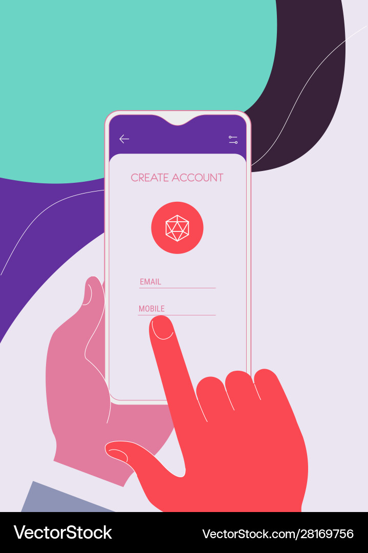 Mobile app ui sign in and up screens mockup Mobile app ui sign in and up screens mockup vector image