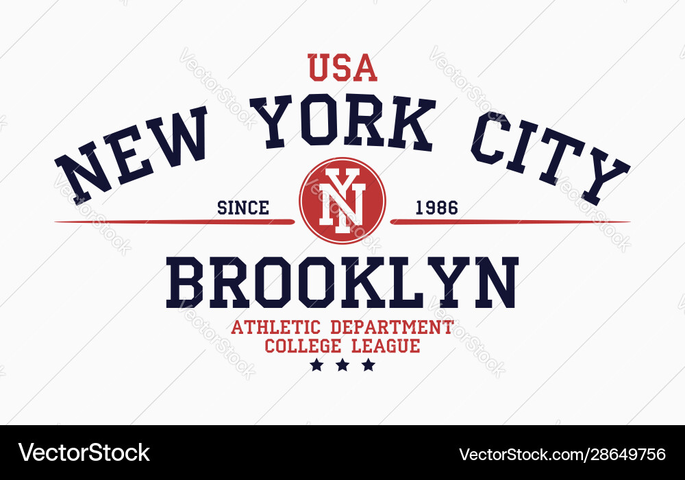 New York College Typography Vector Image