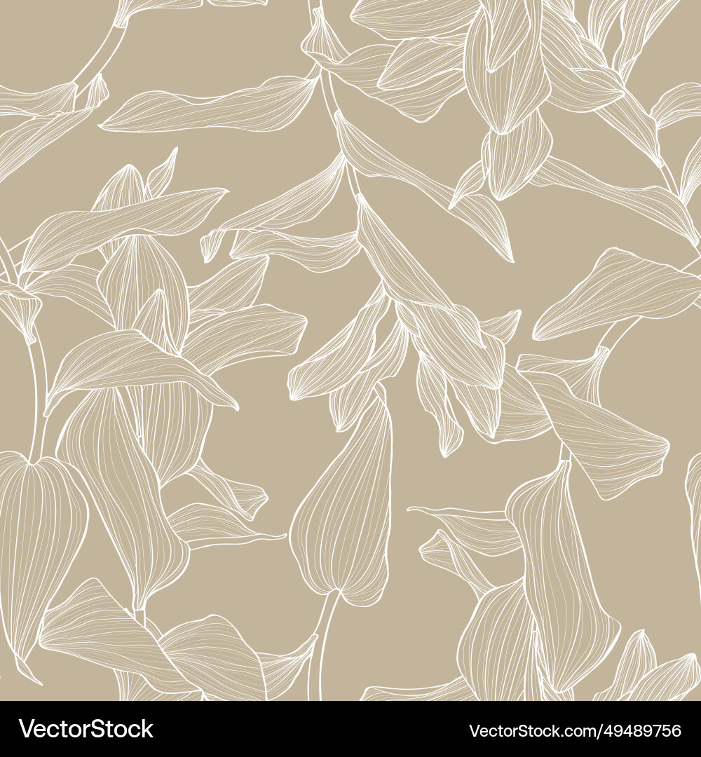 Seamless pattern background with solomons seal Vector Image