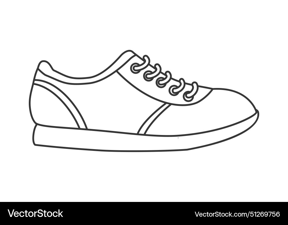 Sneaker with thin sole and laces for casual life Vector Image