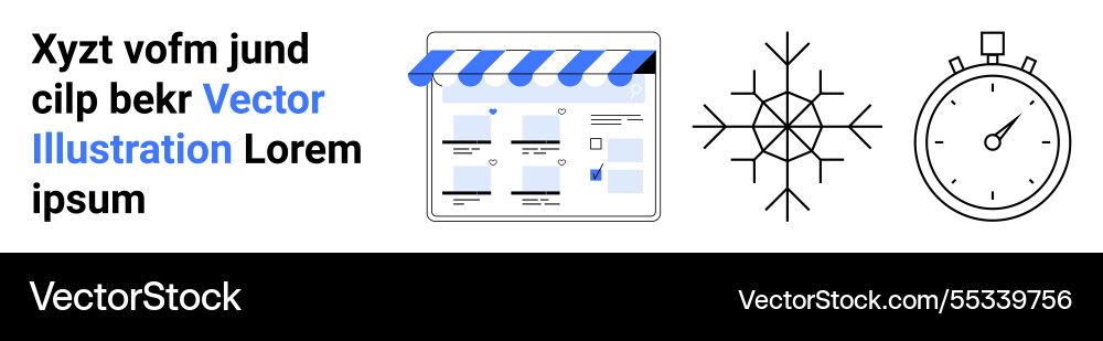 Web page design with storefront snowflake Vector Image