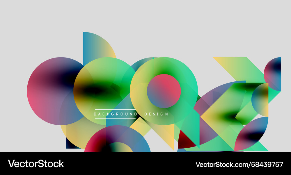Abstract colorful shapes overlap creating dynamic Vector Image
