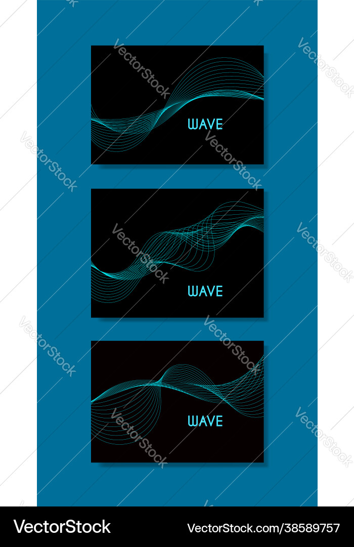 Abstract waves from lines blend design vector image