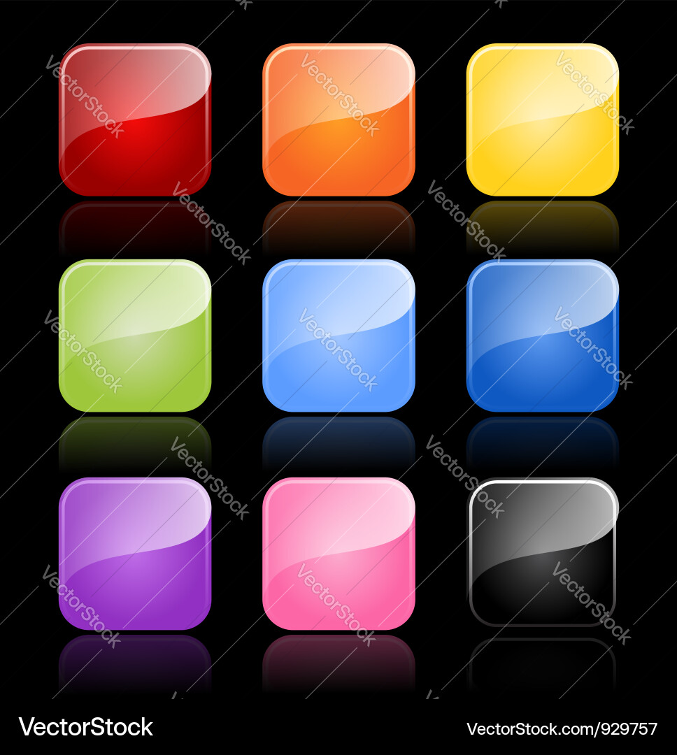 Colorful Glossy Button Set vector image