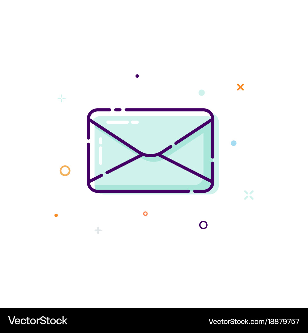 Concept mail icon thin line flat design element vector image
