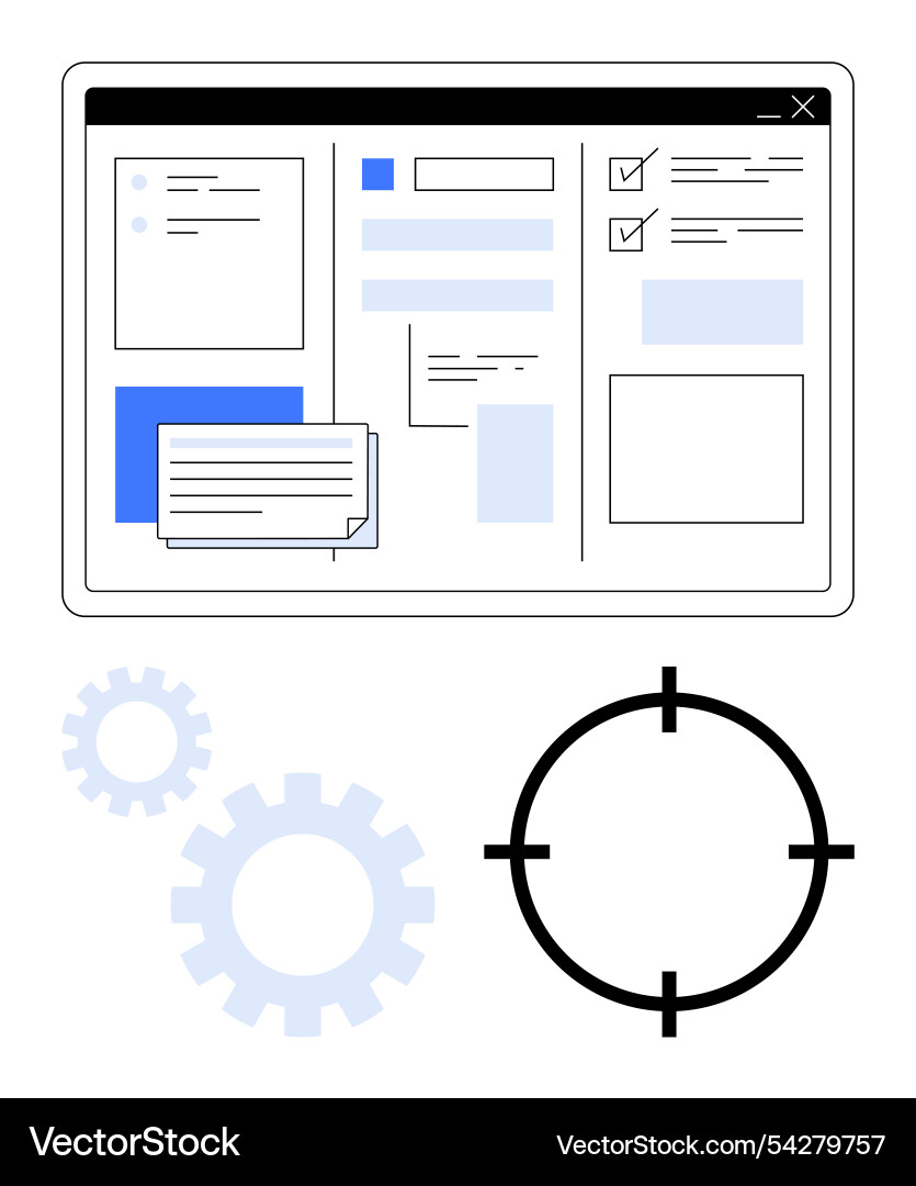 Digital dashboard with task management features Digital dashboard with task management features vector image
