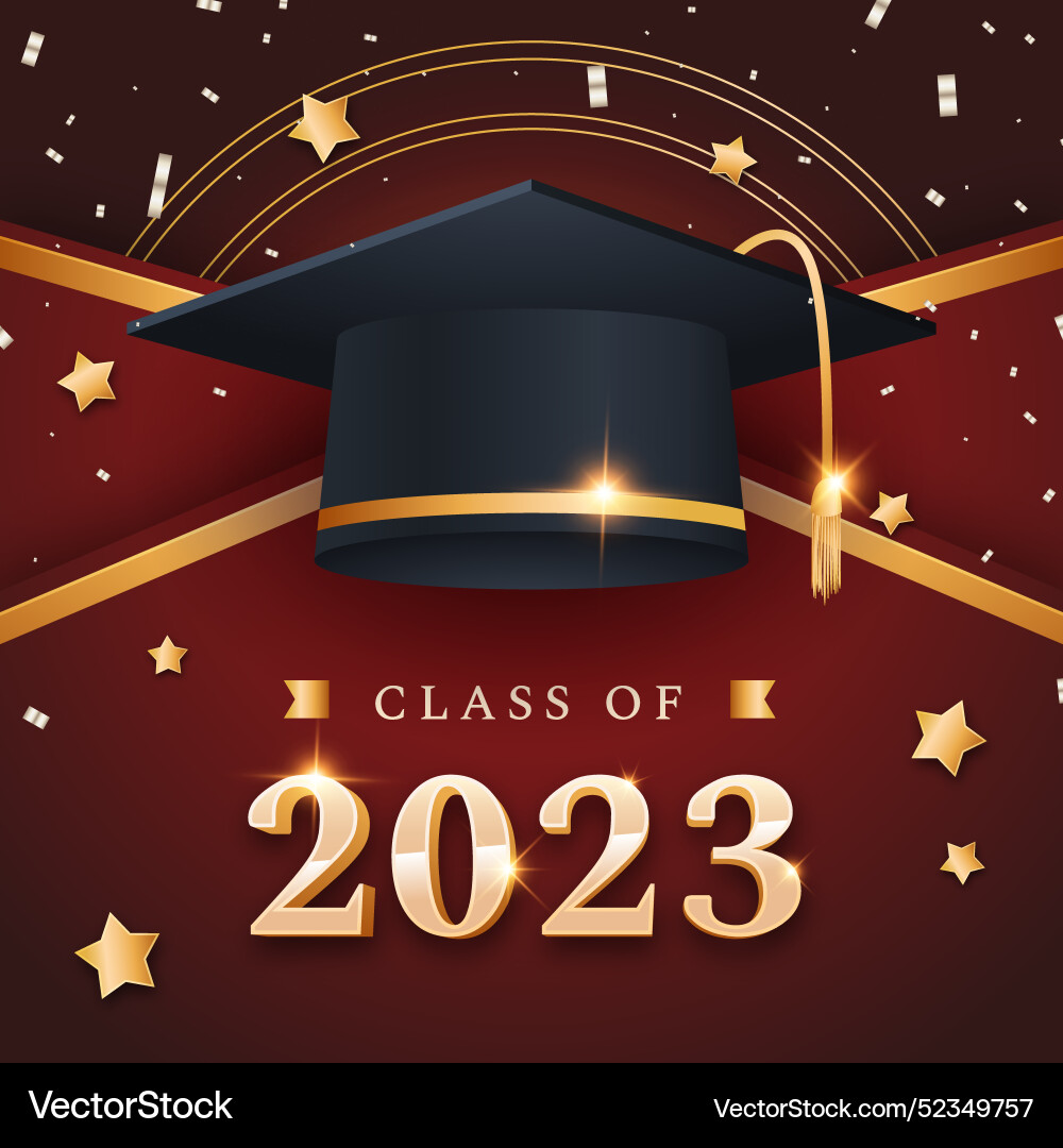Gradient for class of 2023 graduation Vector Image