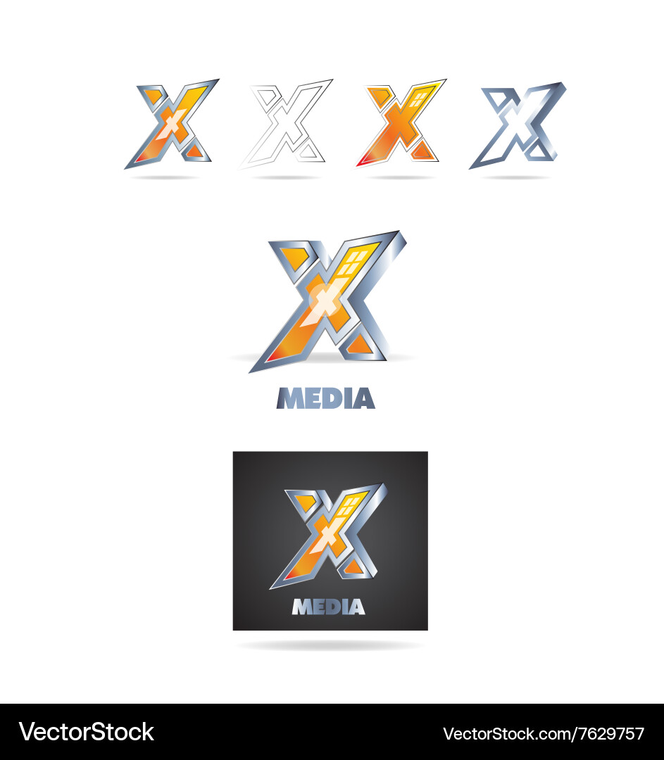 Letter x logo 3d icon – Royalty-Free Vector | VectorStock, image size:943x1080