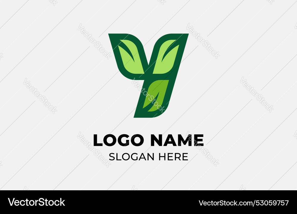 Logo leaf symbols and letter y template design Logo leaf symbols and letter y template design vector image