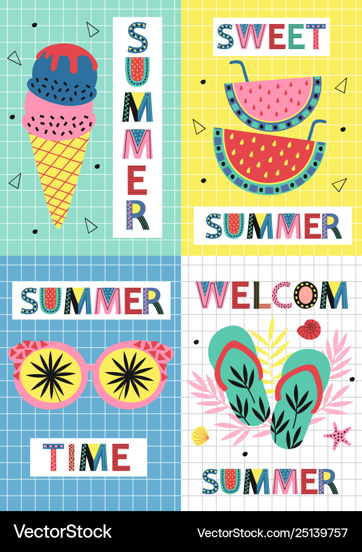 Set summer paradise cards part 2 Set summer paradise cards part 2 vector image