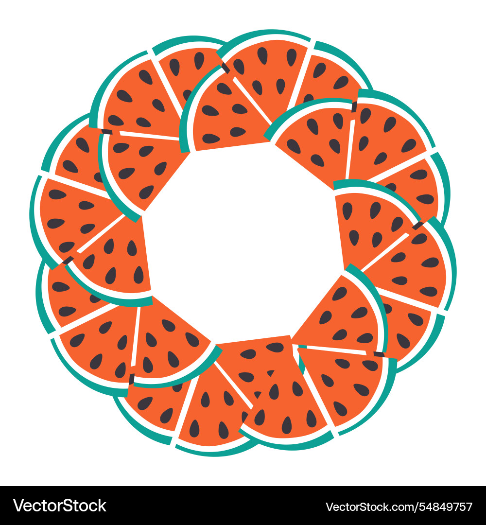 Triangular watermelon slices with seed circle Triangular watermelon slices with seed circle Vector Image