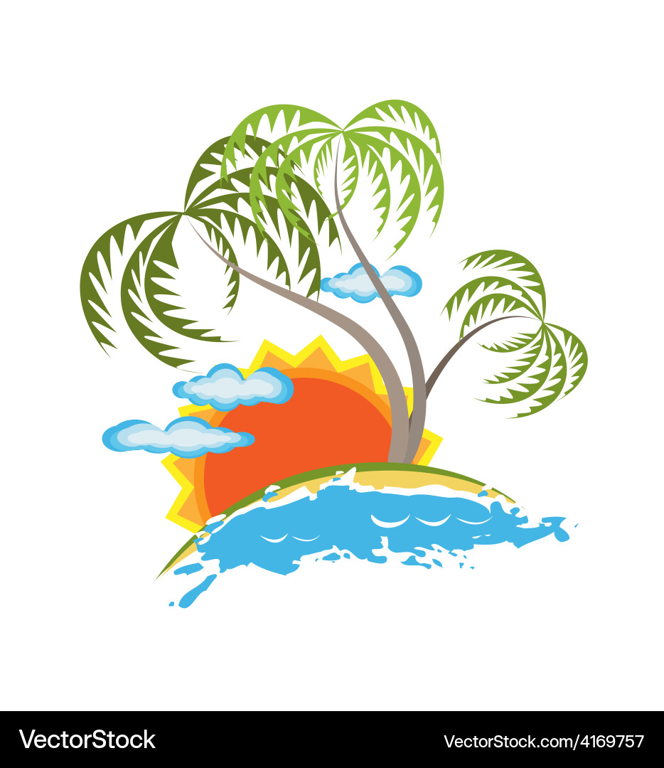 Tropical island Royalty Free Vector Image - VectorStock