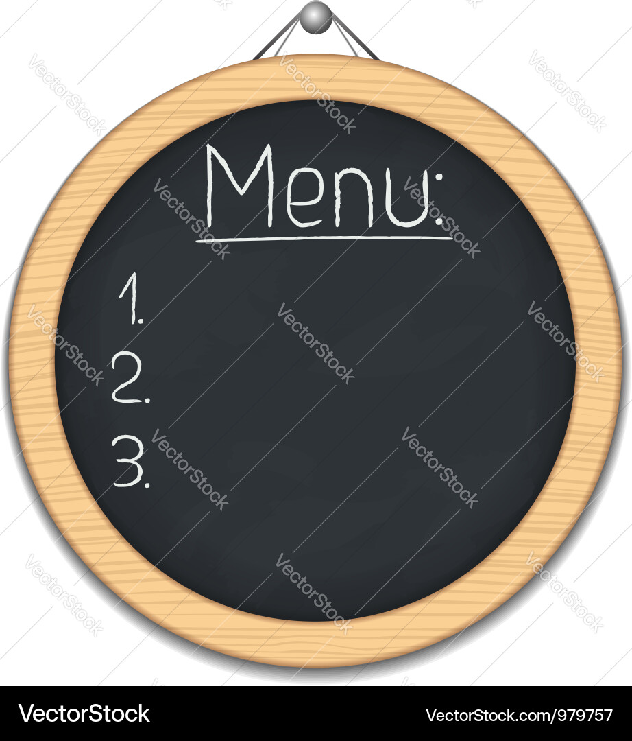 Wooden Blackboard Menu Board Royalty Free Vector Image