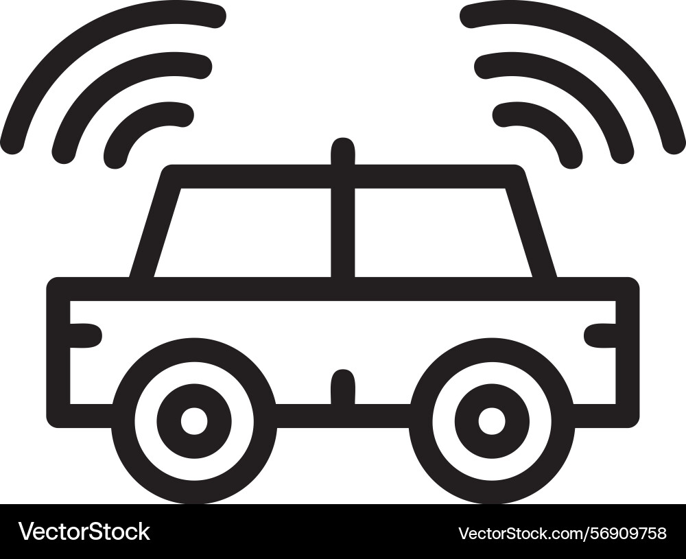 Autonomous vehicle linear style icon design Vector Image