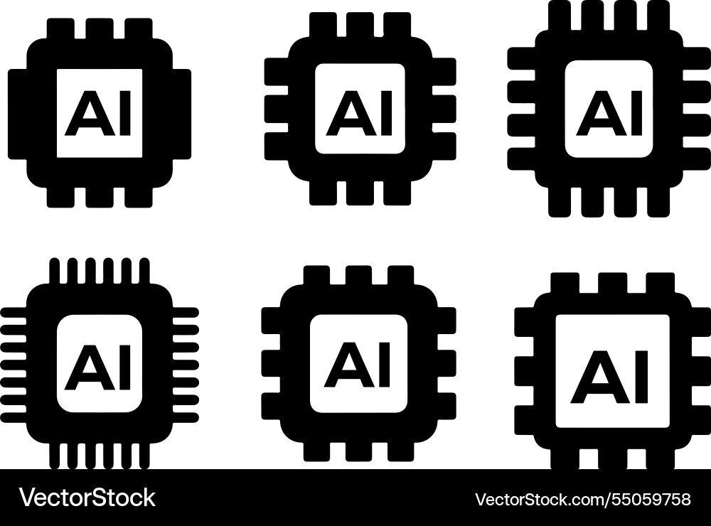 Circuit board of computer or ai chip icon Circuit board of computer or ai chip icon vector image