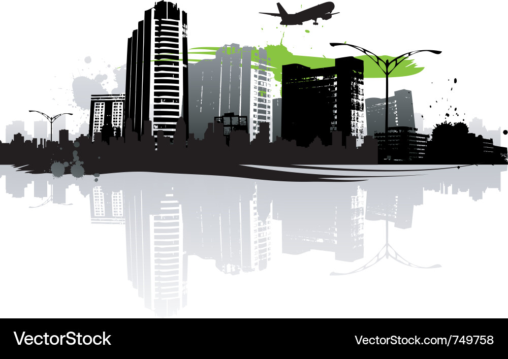 Cityscapes silhouettes background Vector Image