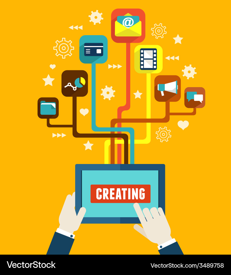 Mobile App Development & Optimization vector image