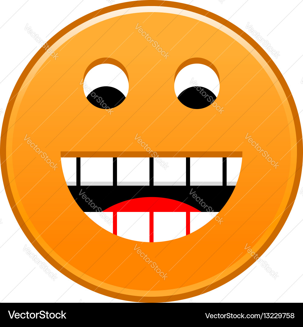 Orange smiling face cheerful smiley happy emoticon Vector Image
