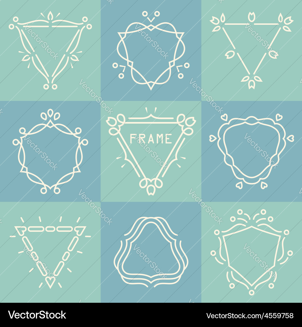 Outline frames set vector image