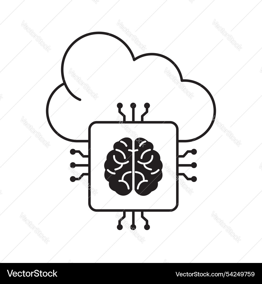 Ai cloud platform for automated solutions icon Ai cloud platform for automated solutions icon vector image