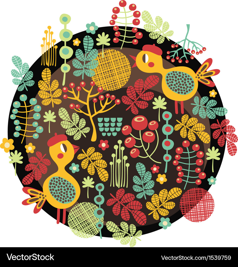 Birds flowers and other nature Vector Image