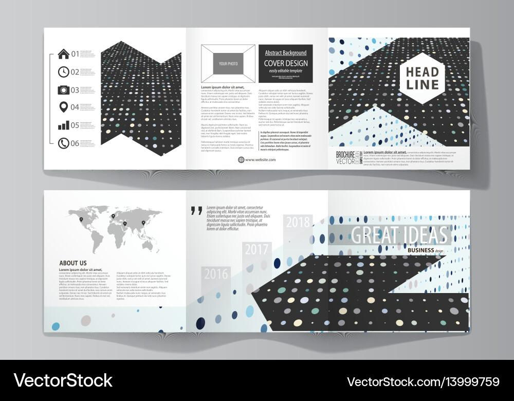 Business templates for tri fold square brochures Business templates for tri fold square brochures vector image