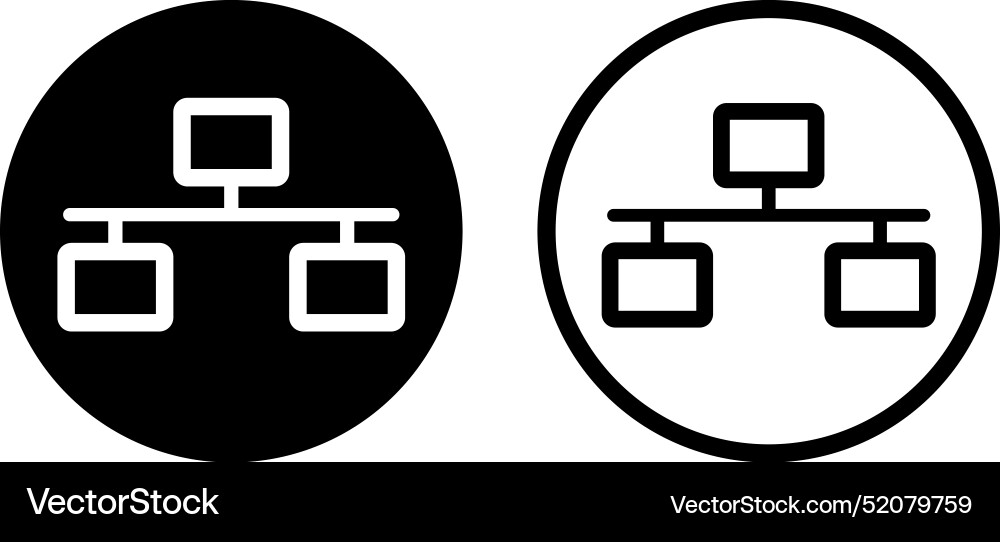 Computer network icon set in two styles isolated vector image