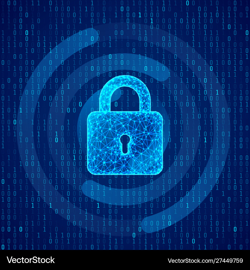 Digital Lock - Binary Code vector image