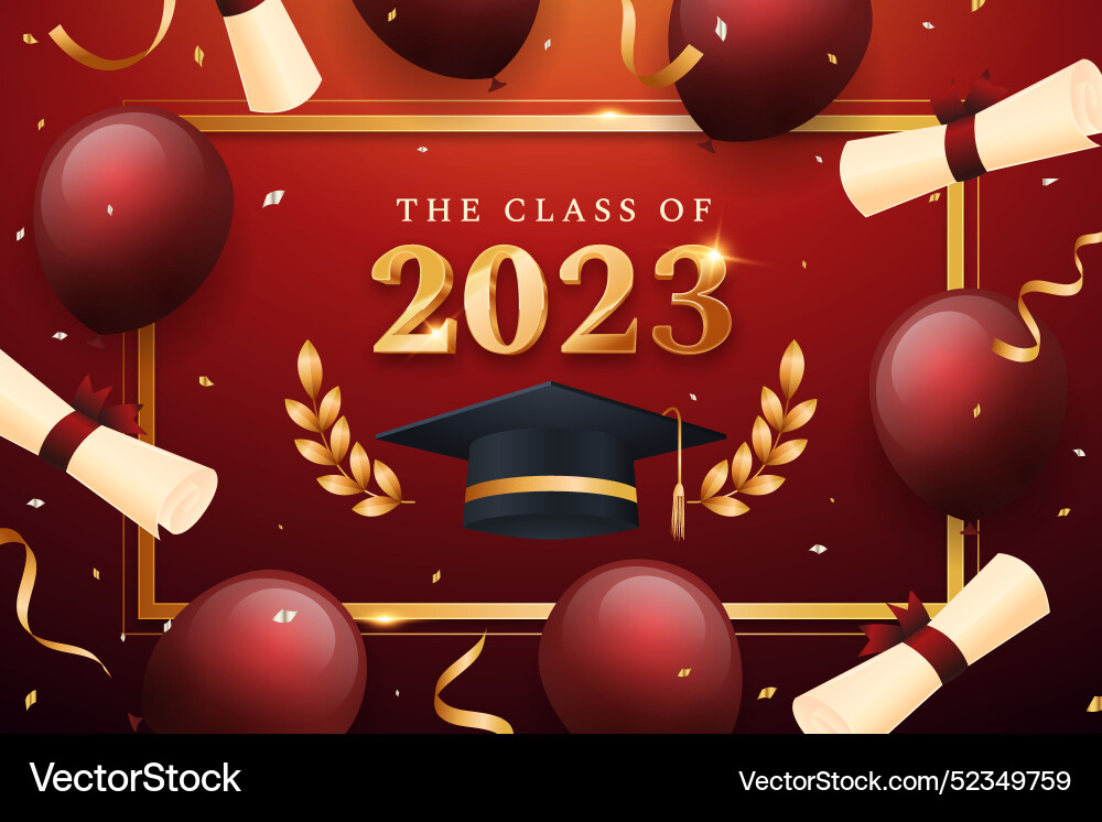 Gradient background for class of 2023 graduation Vector Image
