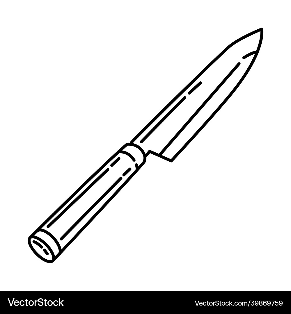 Kitchen knife icon doodle hand drawn or outline – Royalty-Free Vector |  VectorStock, image size:1000x1080