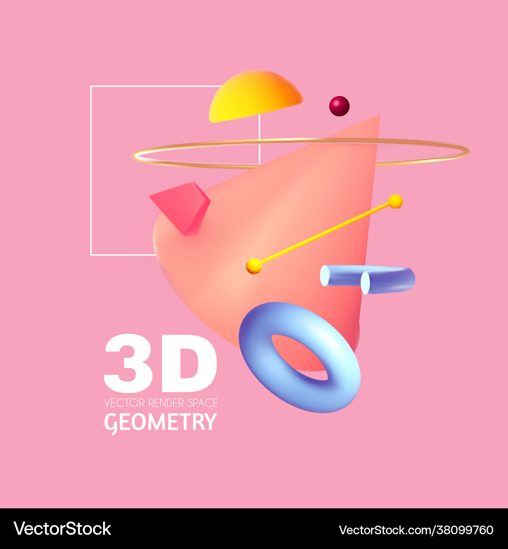 Abstract 3d geometric render background realistic Abstract 3d geometric render background realistic vector image