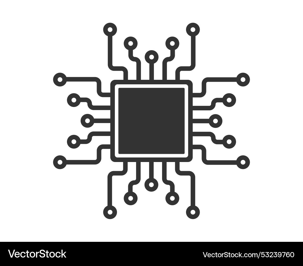 Ai computer microchip icon cpu processor chip Ai computer microchip icon cpu processor chip vector image