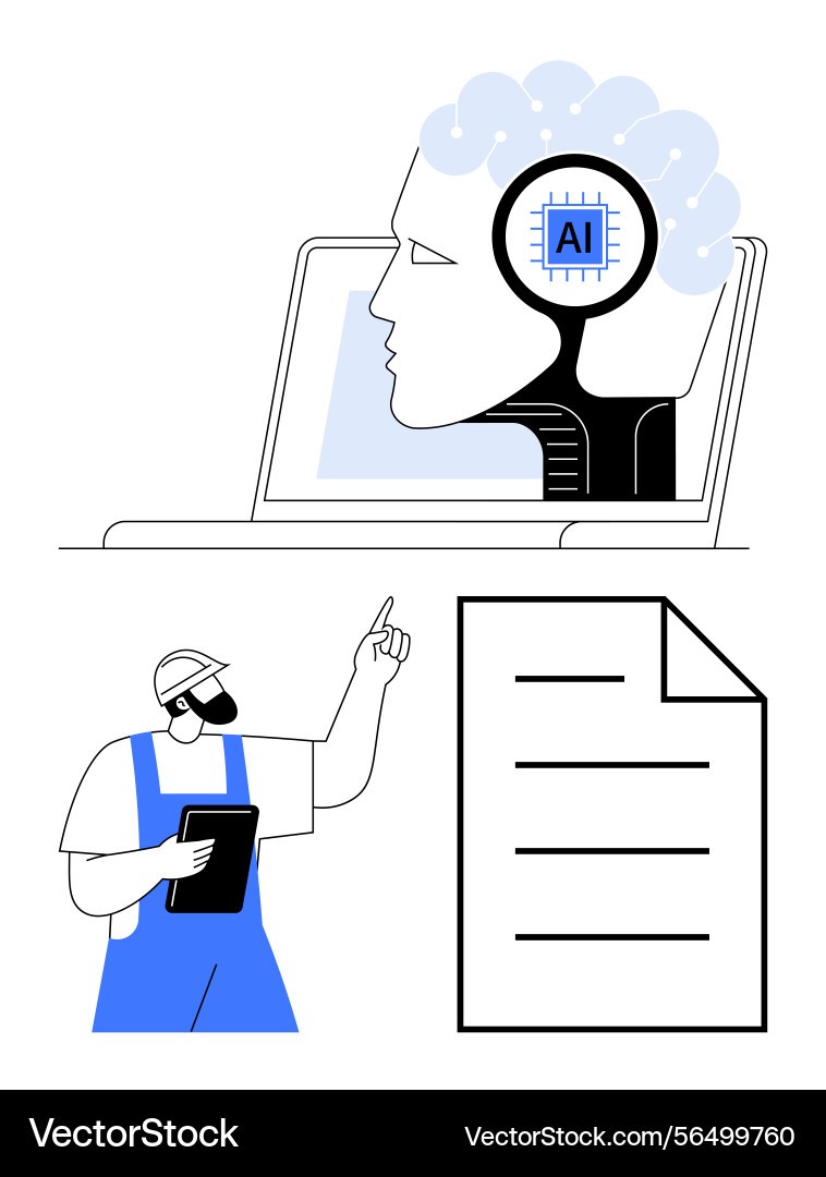 Artificial intelligence management explained Artificial intelligence management explained vector image