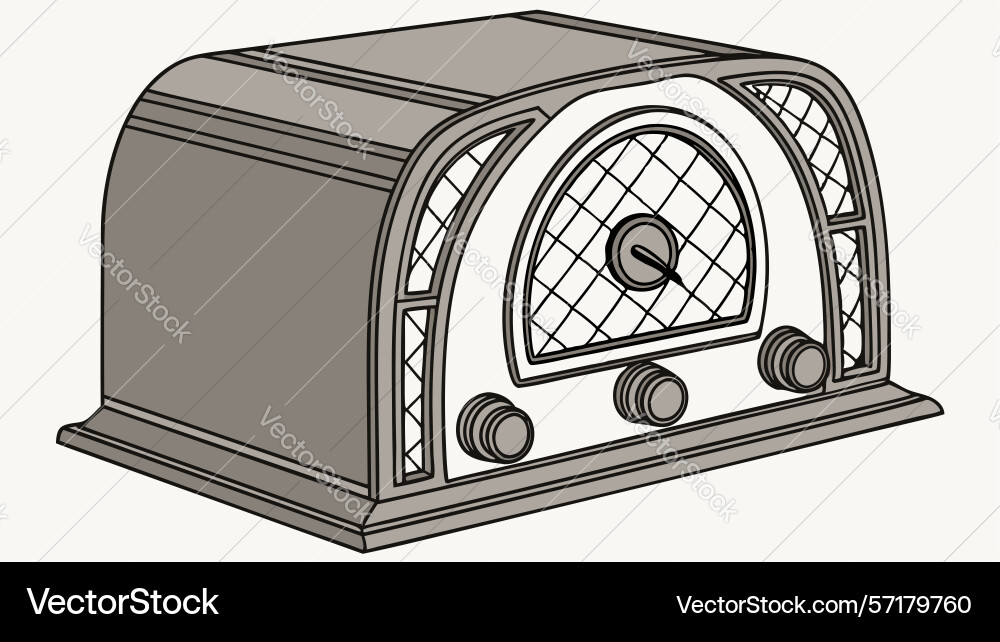 Classic retro radio receiver design generative ai Vector Image