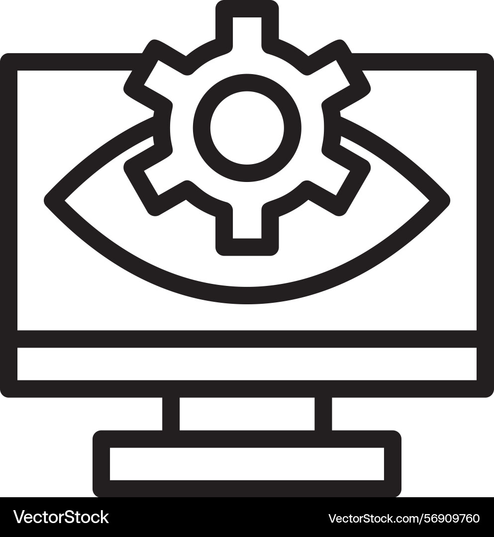 Computer vision linear style icon design vector image