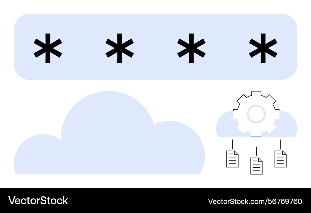 Data security with password protection and cloud Data security with password protection and cloud vector image