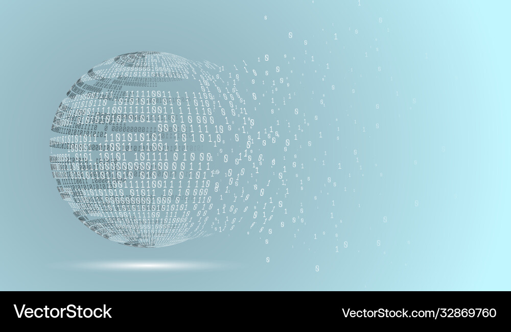 Digital Globe - Binary Code vektorbild
